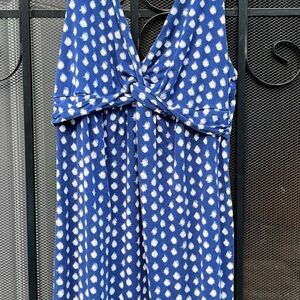 Merona Navy and White Patterned Maxi Dress